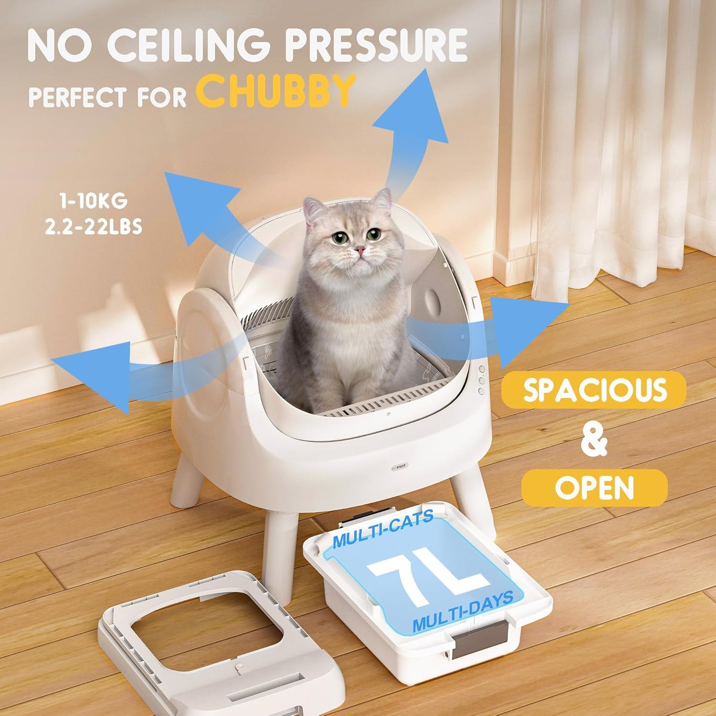 Automatic Open Lid Cat Litter Box