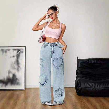 Retro Embroidered Jeans
