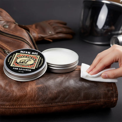 Mink Oil Leather Care Cream – Conditioner & Protector for Shoes, Bags, Jackets and Furniture, Nourish & Restore
