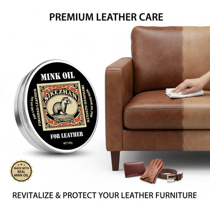 Mink Oil Leather Care Cream – Conditioner & Protector for Shoes, Bags, Jackets and Furniture, Nourish & Restore