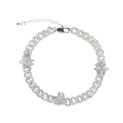BIANCA BUTTERFLY ANKLET - SILVER