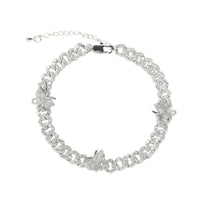 BIANCA BUTTERFLY ANKLET - SILVER